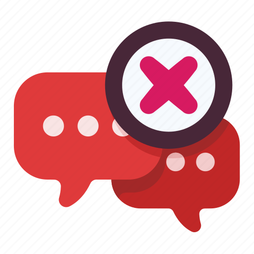 Rejected, chat, communication, message, talk, bubble icon - Download on Iconfinder
