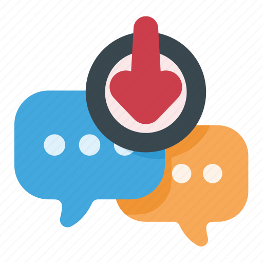 Arrow, bubble, chat, down, download, message, messages icon - Download on Iconfinder
