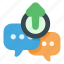 arrow, bubble, chat, up, upload, message, messages 