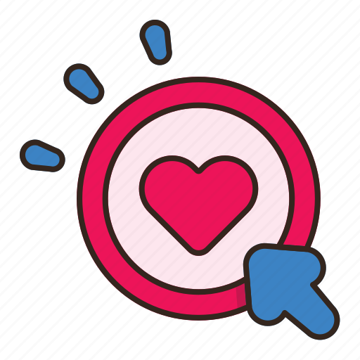 Ad, network, advertising, click, heart, impression, interest icon - Download on Iconfinder