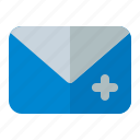 chat, email, letter, mail, message, plus