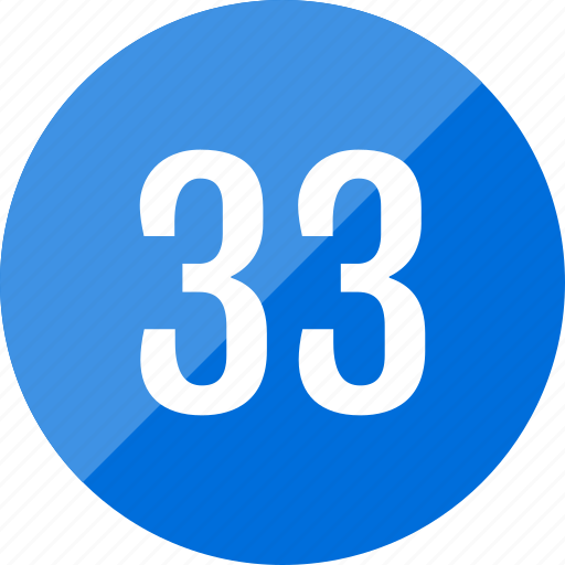 33, number, numero icon - Download on Iconfinder