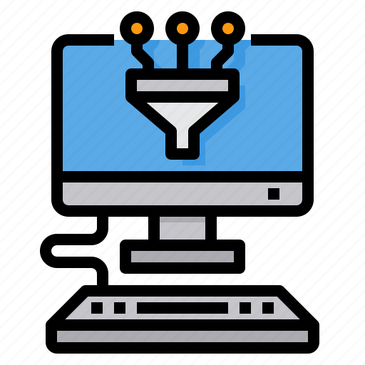 Computer, filter, filtering, funnel, tool icon - Download on Iconfinder