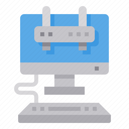 Computer, connection, internet, router, wifi icon - Download on Iconfinder
