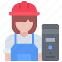 worker, woman, system, unit, computer, technology, shop, tower, pc