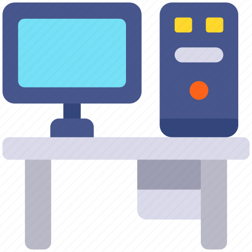 Computer, table, pc, cpu, screen, work icon - Download on Iconfinder