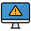 caution, computer, error, warning 