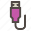 cable, computer, connector, hardware, usb 
