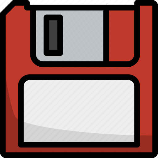 Memory, floppy, data, save, diskette, lineart, computer icon - Download on Iconfinder