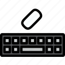 keyboard, key, equipment, white, modern, lineart, computer