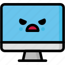 angry, computer, emoji, emotion, expression, face, feeling