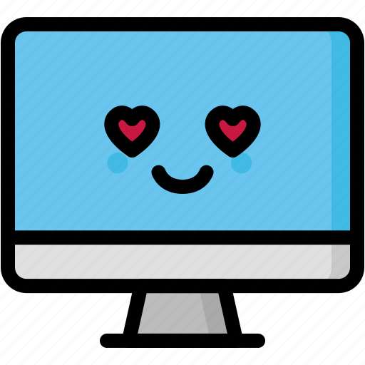 Computer, emoji, emotion, expression, face, feeling, love icon - Download on Iconfinder