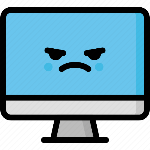 Computer, emoji, emotion, expression, face, feeling, mad icon - Download on Iconfinder