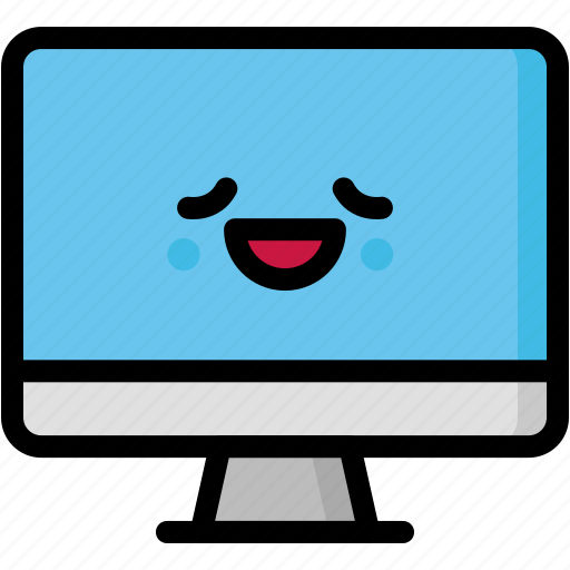 Computer, emoji, emotion, expression, face, feeling, relax icon - Download on Iconfinder