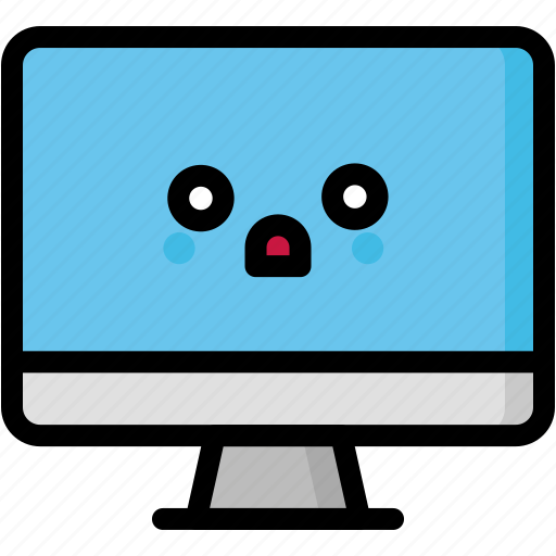 Computer, emoji, emotion, expression, face, feeling, shocked icon - Download on Iconfinder