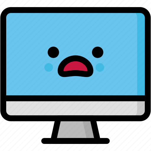 Computer, emoji, emotion, expression, face, feeling, stunning icon - Download on Iconfinder