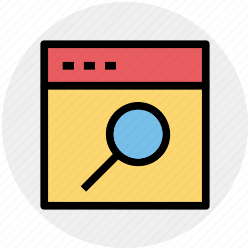 Computer page, find, magnifier, page, searching, web site search icon - Download on Iconfinder
