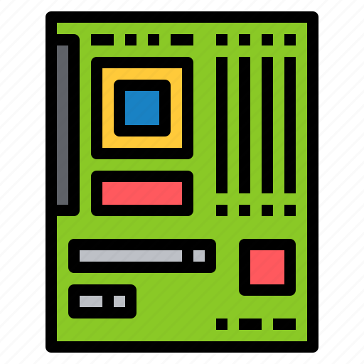Motherboard, electronics, parts, computer, hardware, system, unit icon - Download on Iconfinder