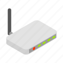 background, internet, isolated, isometric, network, router, technology