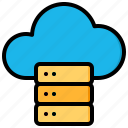 cloud, storage, data, database, server