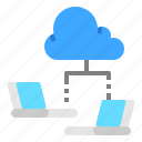 cloud, connecting, laptop, network, notebook