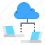 cloud, connecting, laptop, network, notebook 