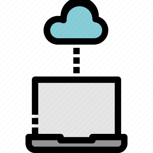 Cloud, computer, connecting, laptop, network, notebook, storage icon - Download on Iconfinder