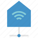 computer, connecting, house, network, wifi