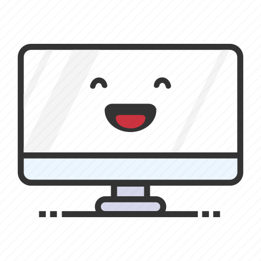 Computer, desktop, emoji, happy, laughing, monitor, screen icon - Download on Iconfinder