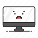 computer, desktop, emoji, mac, monitor, screen, worried