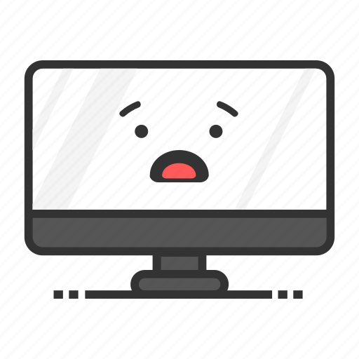 Computer, desktop, emoji, mac, monitor, screen, worried icon - Download ...