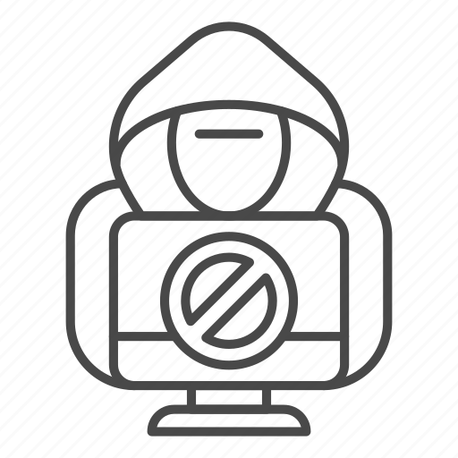 Activity, computer, danger, hacker, no, protection, safety icon - Download on Iconfinder