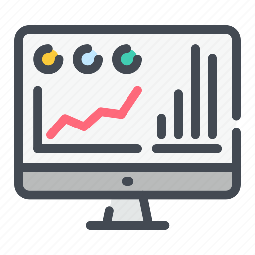 Analytics, computer, monitor, pc, report, statistics, stats icon - Download on Iconfinder