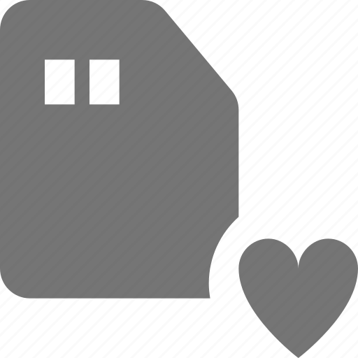Favorite, heart, like, sd card icon - Download on Iconfinder
