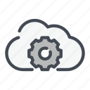 cloud, cogwheel, gear, options, service, settings, technology
