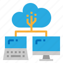 cloud, connection, data, network