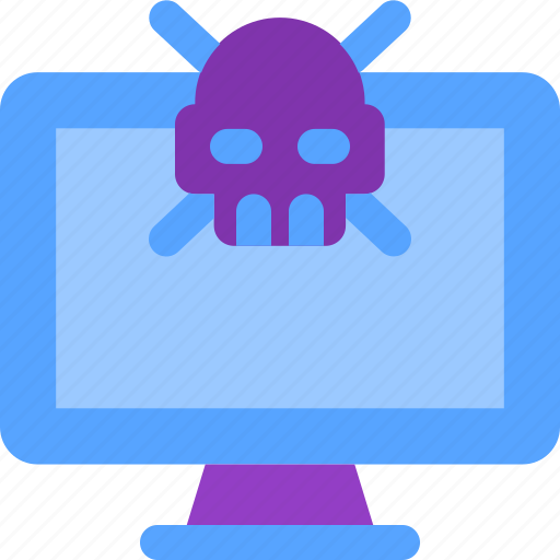 Computer, hack, infected, internet, skull, virus icon - Download on Iconfinder