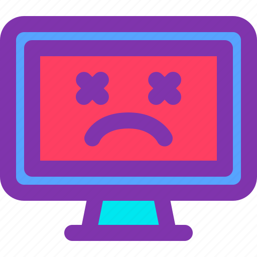 Broke, computer, down, emotion, face, sad icon - Download on Iconfinder