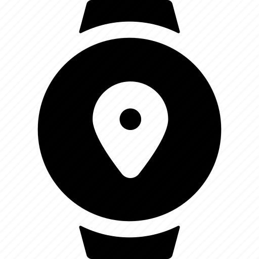 Smart, watch, circle, location, device, timepiece, map icon - Download on Iconfinder