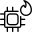 chip, computer, cpu, device, electronics, fire, heat 