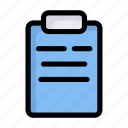 checklist, clipboard, document, list, report