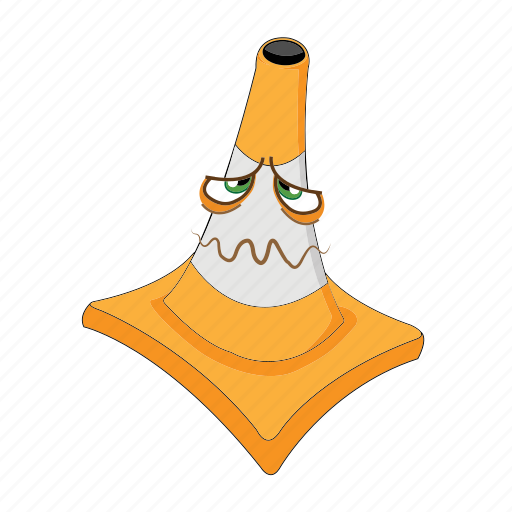 Cone, sick, traffic, cartoon, emotion, face, transportation icon - Download on Iconfinder