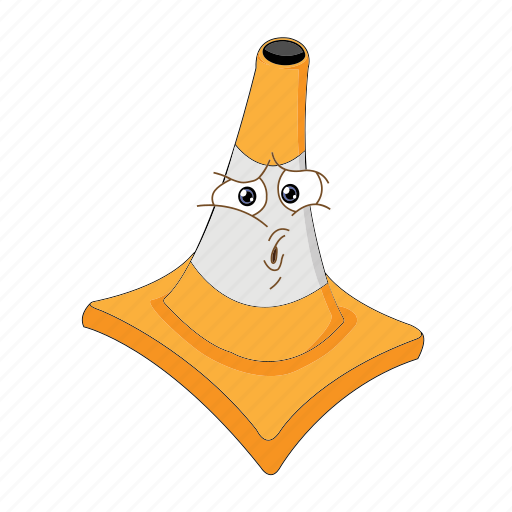 Cone, poud, smile, traffic, cartoon, face, transportation icon - Download on Iconfinder