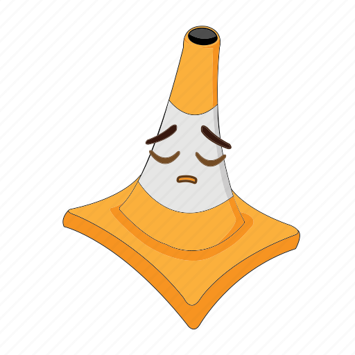 Cone, sad, traffic, cartoon, emoticon, face, transportation icon - Download on Iconfinder
