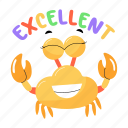 excellent word, excellent, sea creature, appreciate, crab