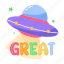 flying saucer, spaceship, space travel, great, great word 