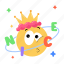 king emoji, nice word, emoji face, crown emoji, emoticon 