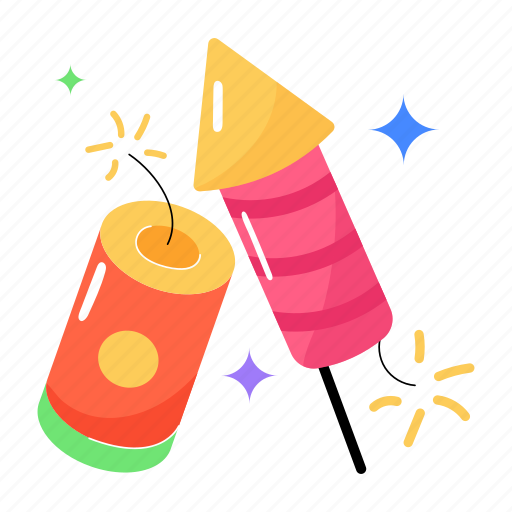 Fireworks, firecrackers, pyrotechnics, party crackers, party celebrations sticker - Download on Iconfinder