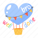 air balloon, hot balloon, well done, appreciation, heart balloon