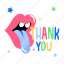 thank you, tongue emoji, typography words, typography letters, lips emoji 